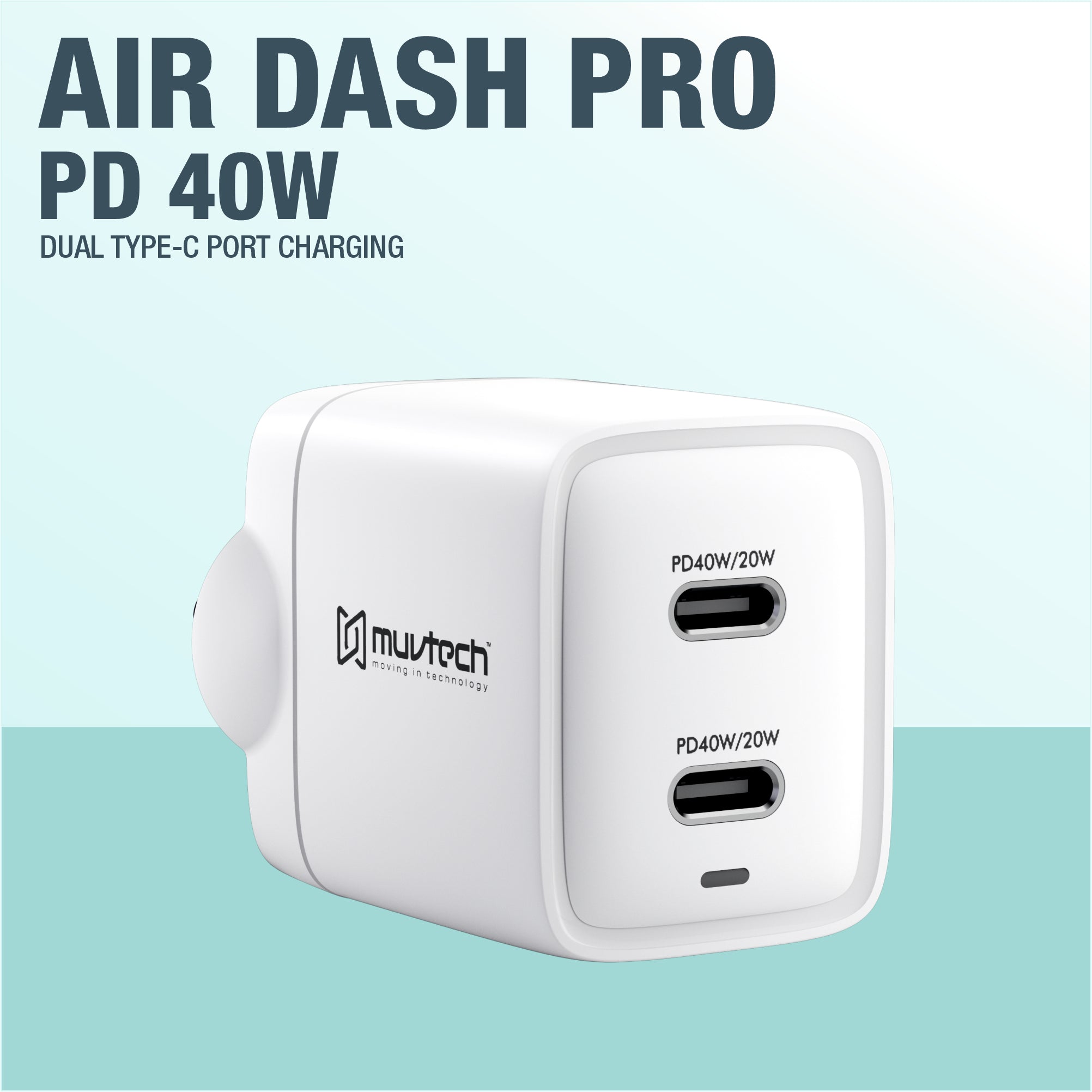 AIR Dash PRO 40W Dual-Port Type-C Wall Charger Adapter