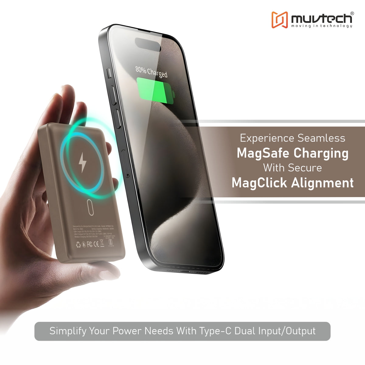 Pocket Pro 10000mAh  15W Mag-Safe Wireless Charging Power Bank