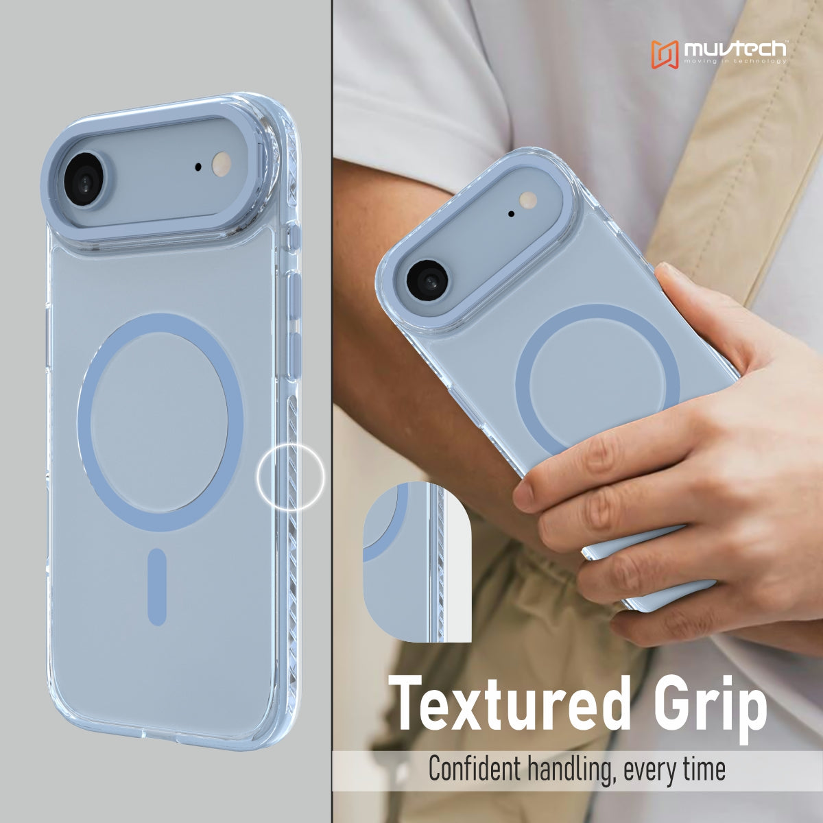 Troy Case for iPhone 17 Air Protective Case with Metal Camera Ring and Buttons