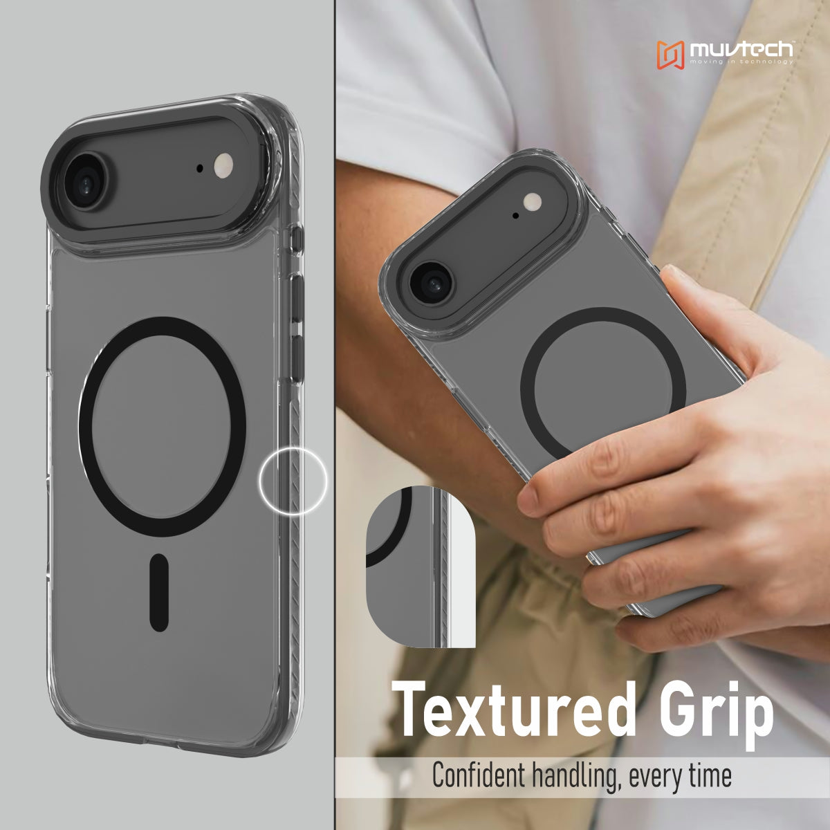 Troy Case for iPhone 17 Air Protective Case with Metal Camera Ring and Buttons