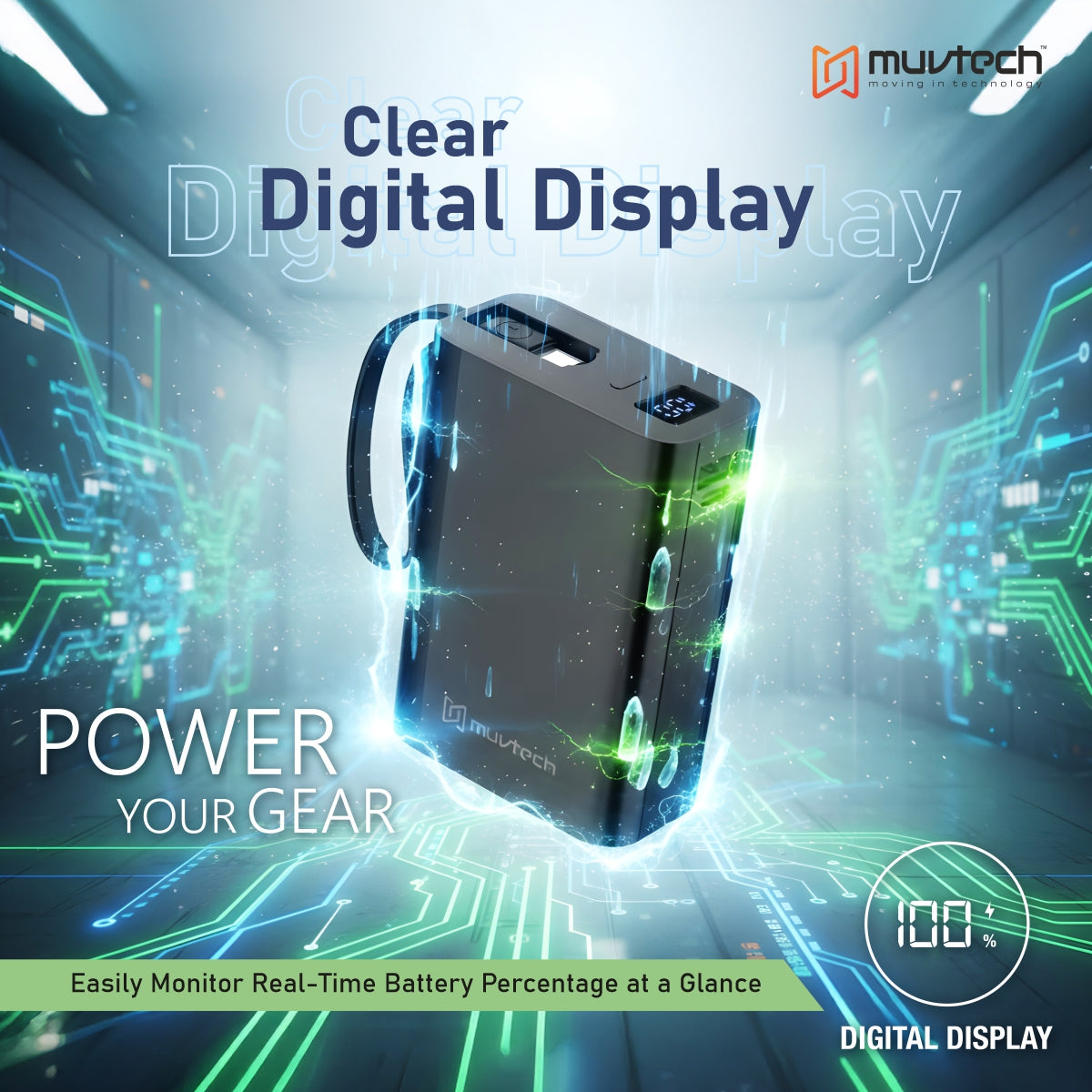 Nano Tank 20000mAh Power Bank with Built-in Cable.