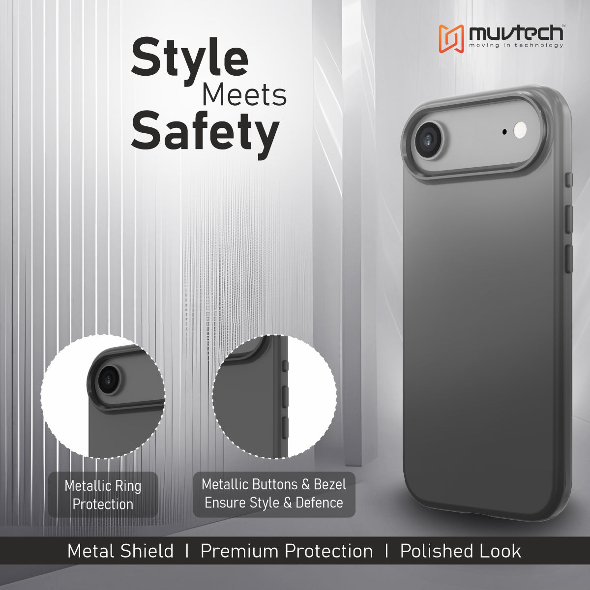 Capri Case for iPhone 17 Air Liquid Silicone Case with Metal Camera Ring and Buttons