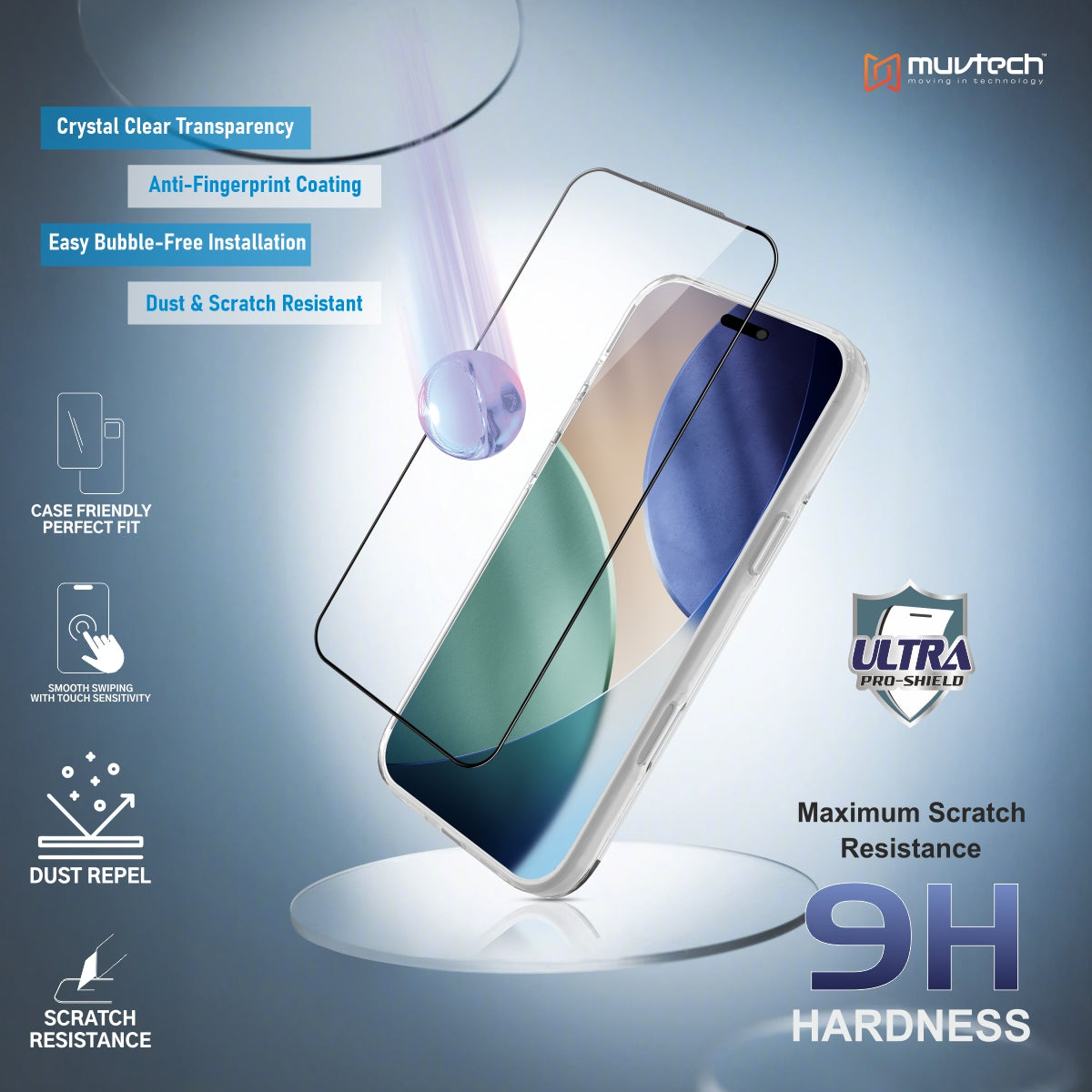 Full Screen Tempered Glass for iPhone 17 / 17 Pro / 17 Pro Max – Ultra Pro Shield Anti‑Dust PFS Clear Protector