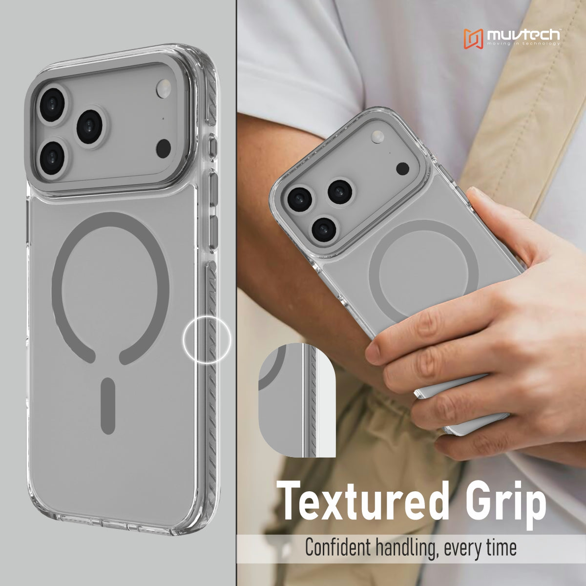 Troy Case for iPhone 17 Pro / Pro Max Protective Case with Metal Camera Ring and Buttons