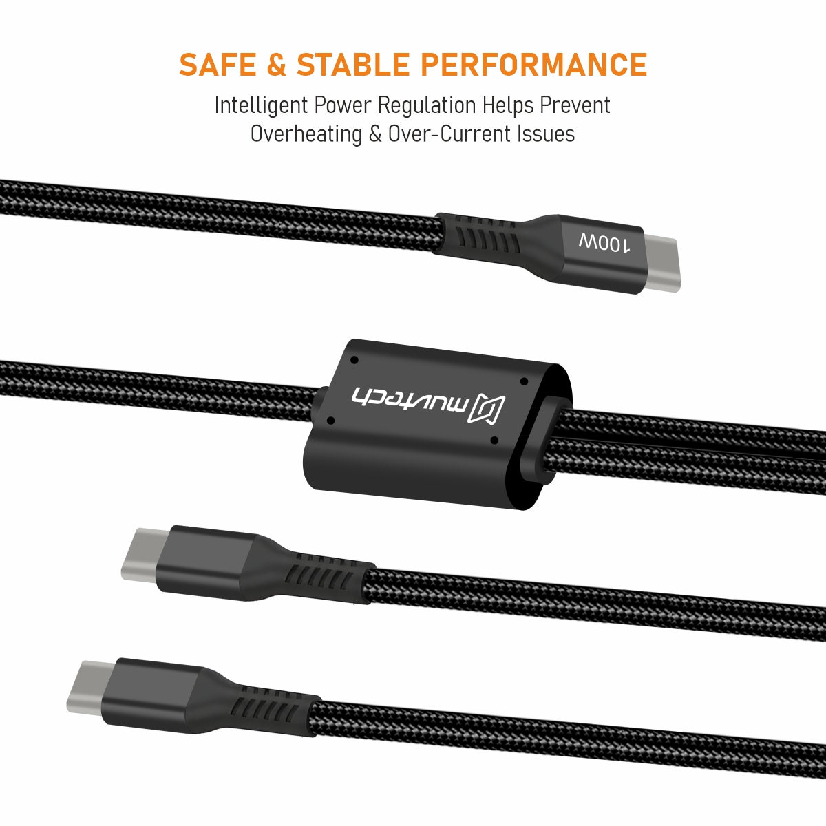 DUO-X 100W USB C to C + C Cable (2-in-1)