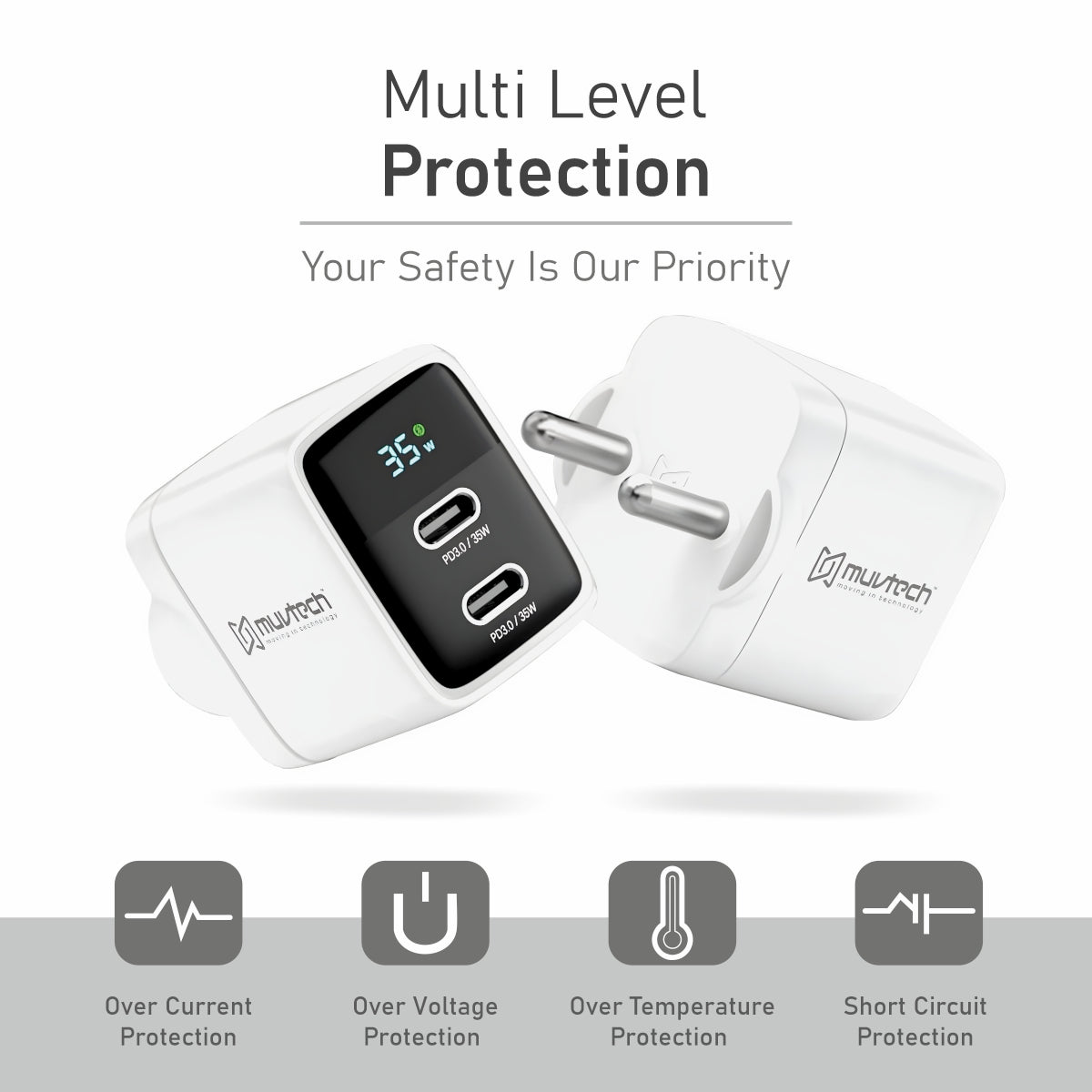 35W Dual Port Type-C Wall Charger