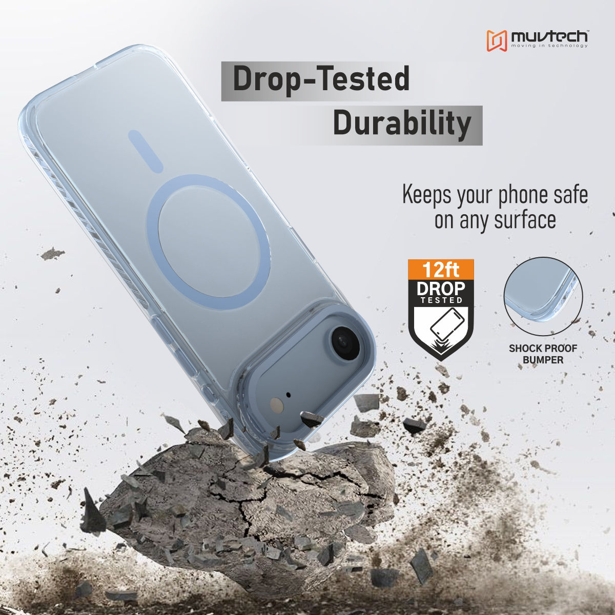 Troy Case for iPhone 17 Air Protective Case with Metal Camera Ring and Buttons