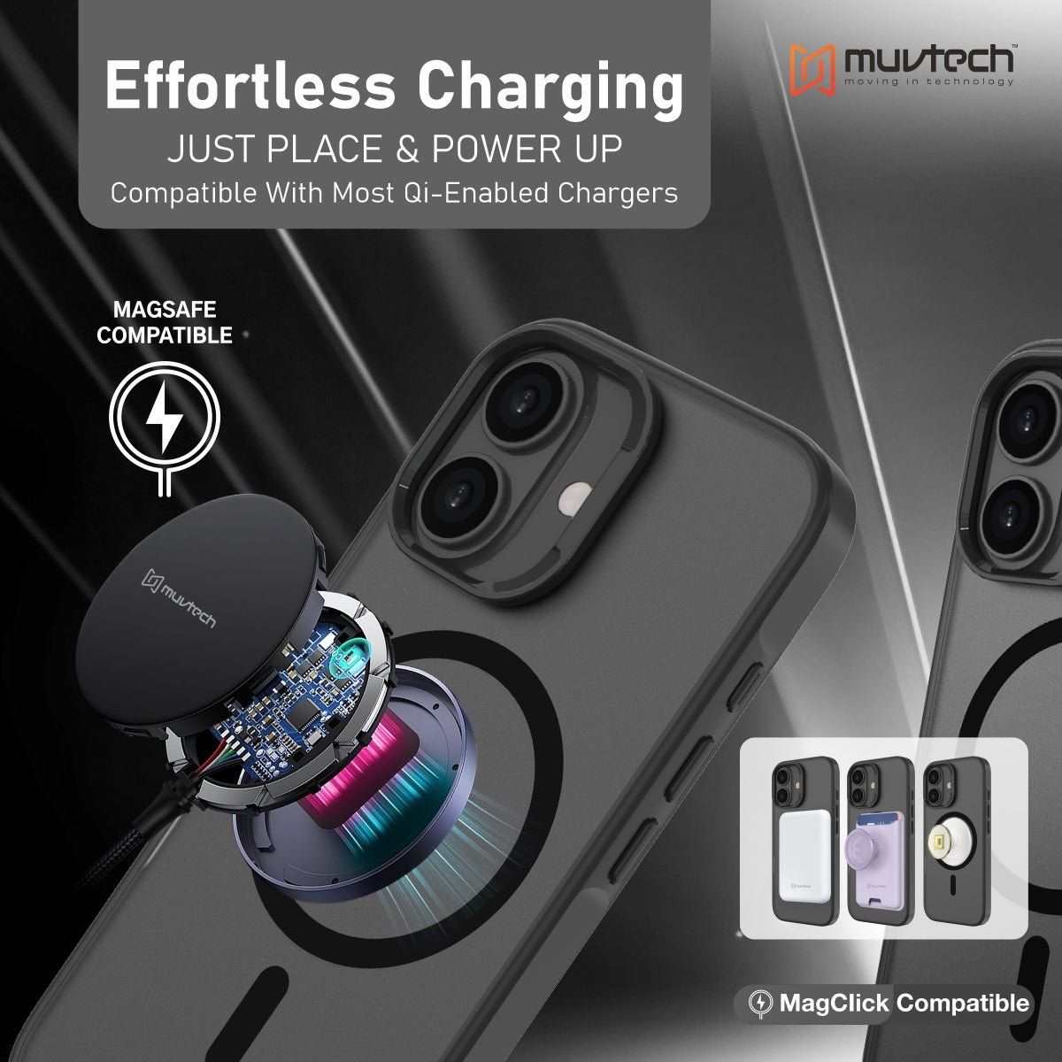 Reno Case for iPhone 17 Protective Case with Metal Camera Protection Bump