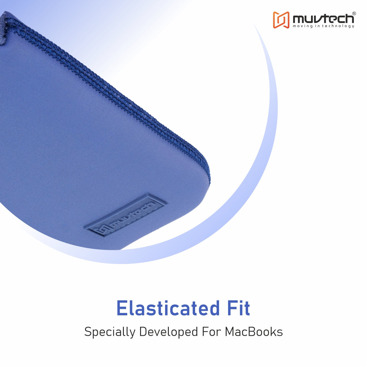 Slevo Laptop Sleeve – Elasticated Fit with Lycra & Neoprene Outer, Soft Padded Interior for MacBook (13 Inches)