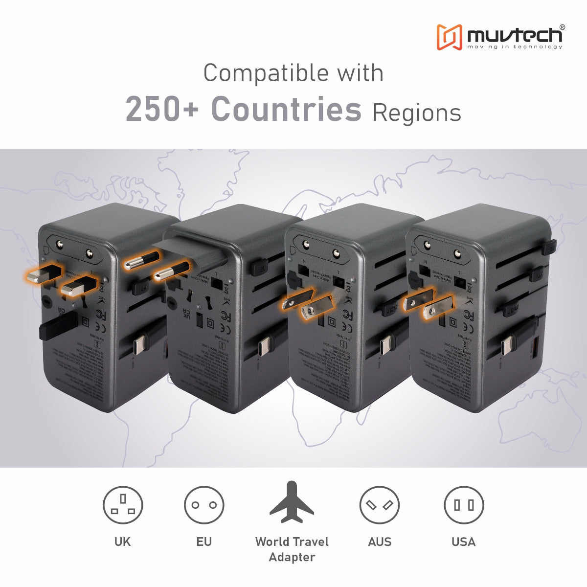 World Traveller Pro Universal 35W PD Fast Charger Adapter | Compatible with MacBook, Laptops & International Travel (200+ Countries)