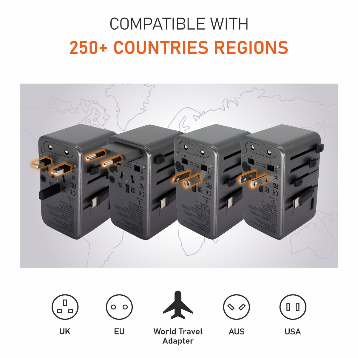 World Traveller Pro Universal 35W PD Fast Charger Adapter