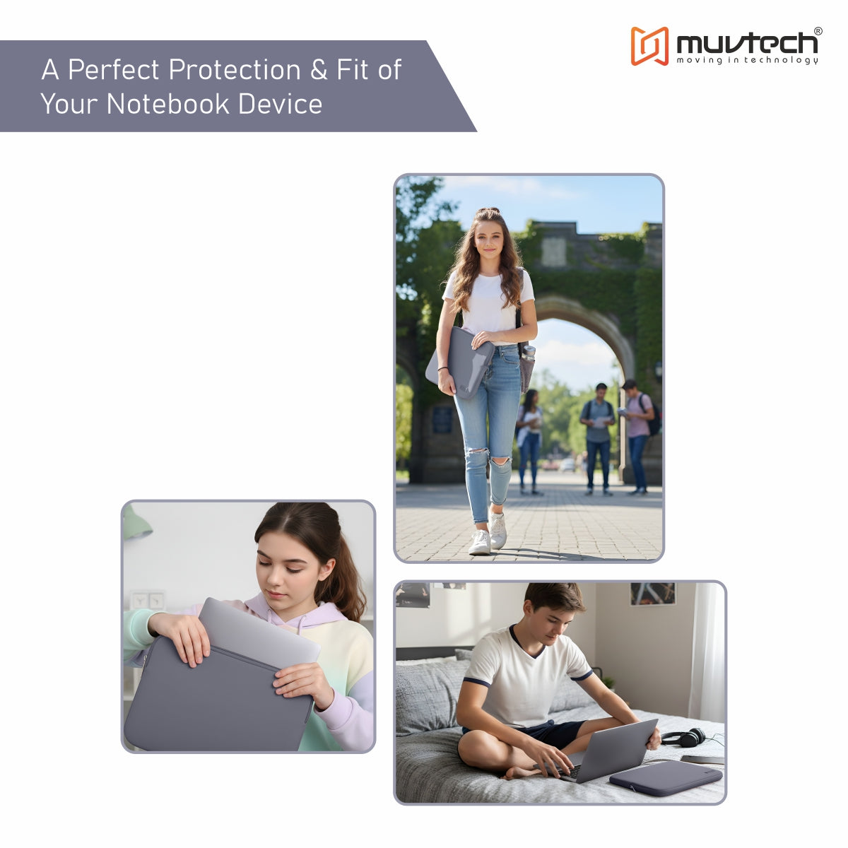 Slevo Laptop Sleeve – Elasticated Fit with Lycra & Neoprene Outer, Soft Padded Interior for MacBook (13 Inches)