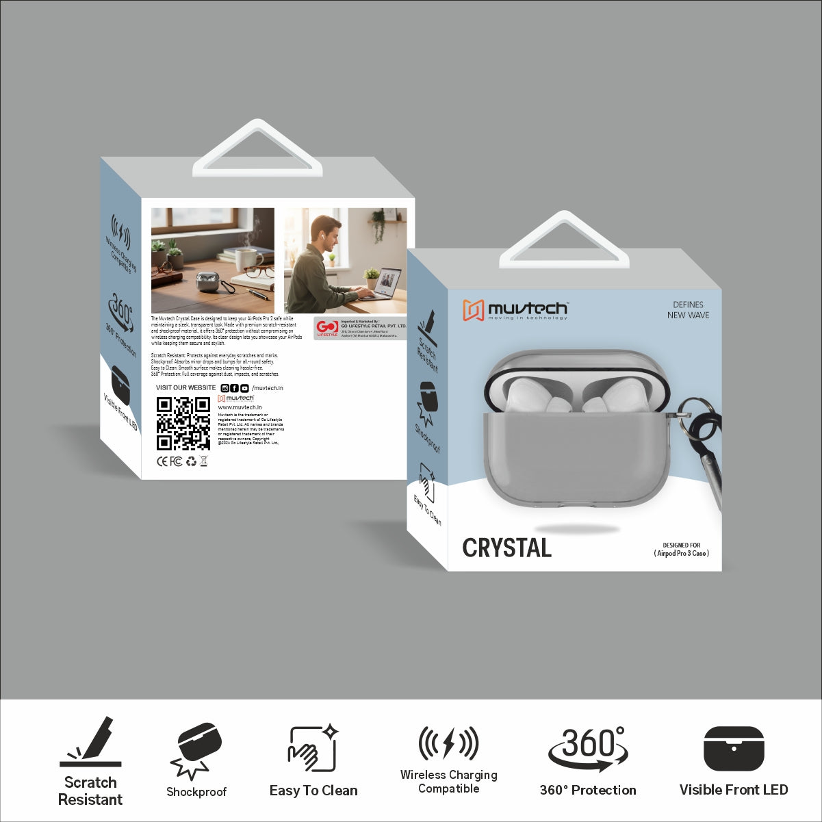 Crystal Case for AirPods Pro 3.