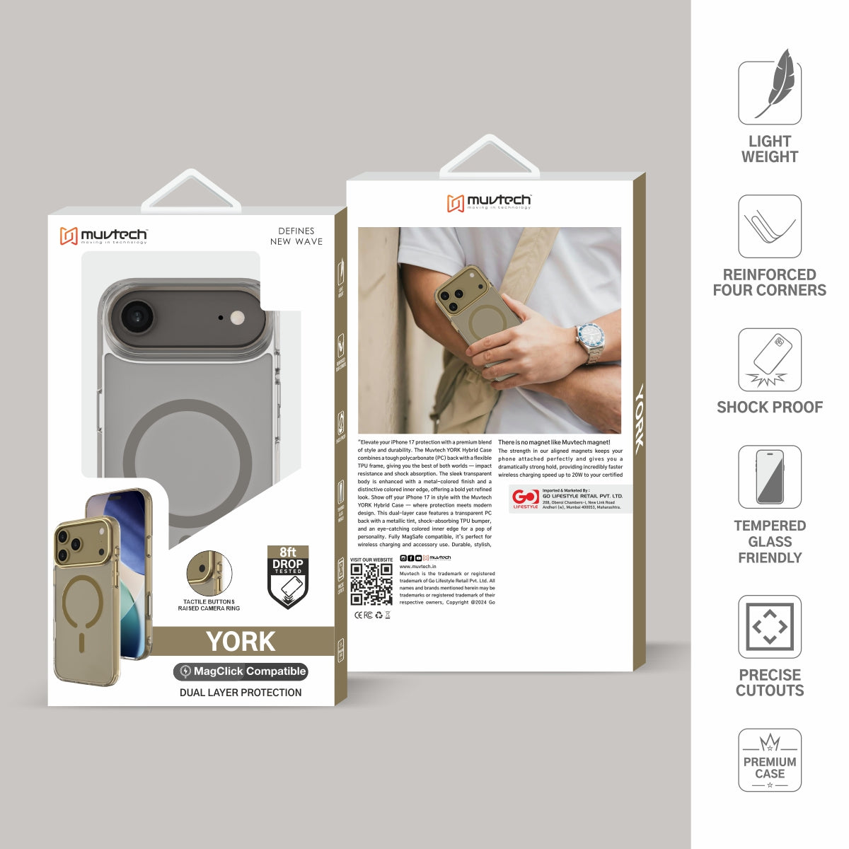 York Case for iPhone 17 Air Protective Case with Camera Protection Bump