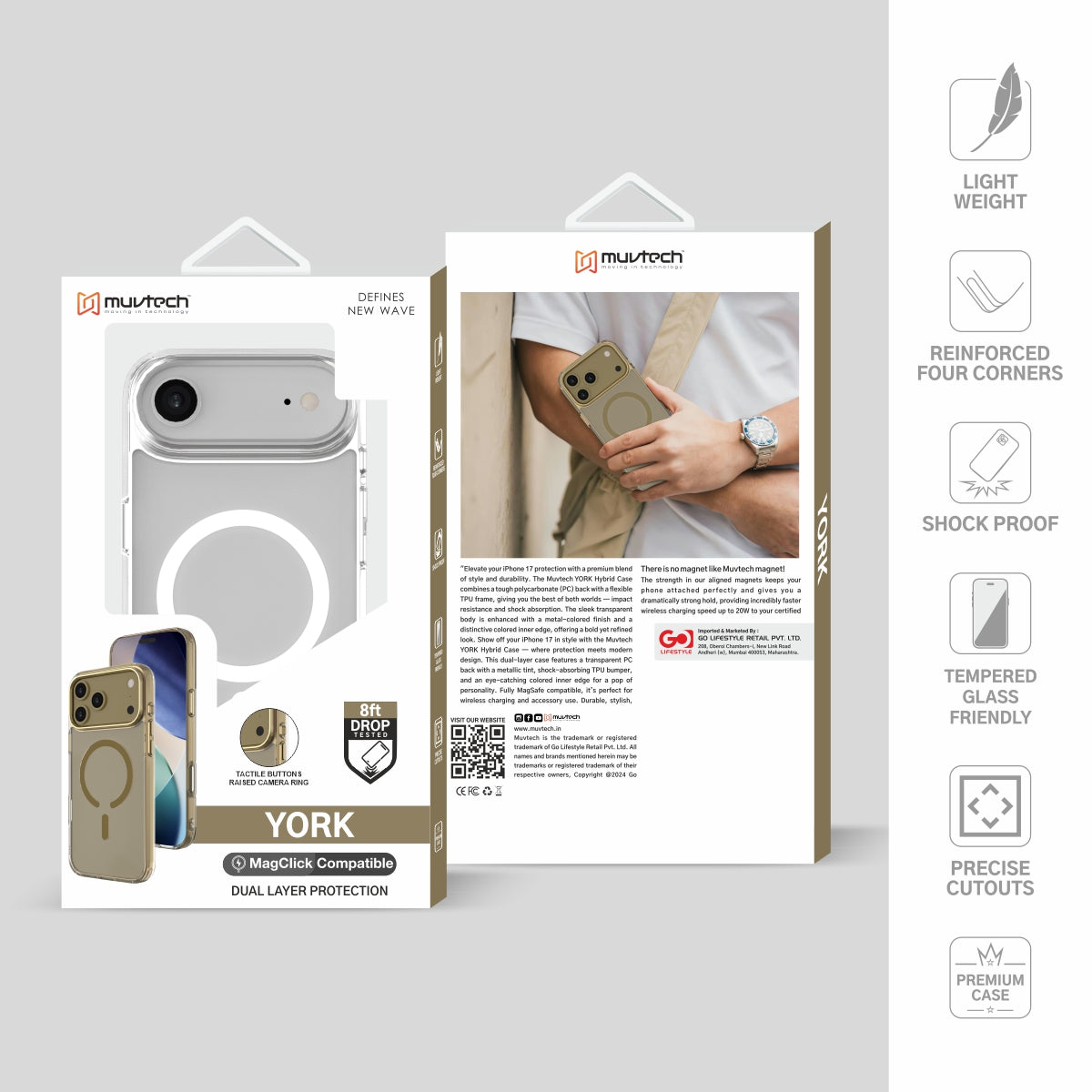 York Case for iPhone 17 Air Protective Case with Camera Protection Bump