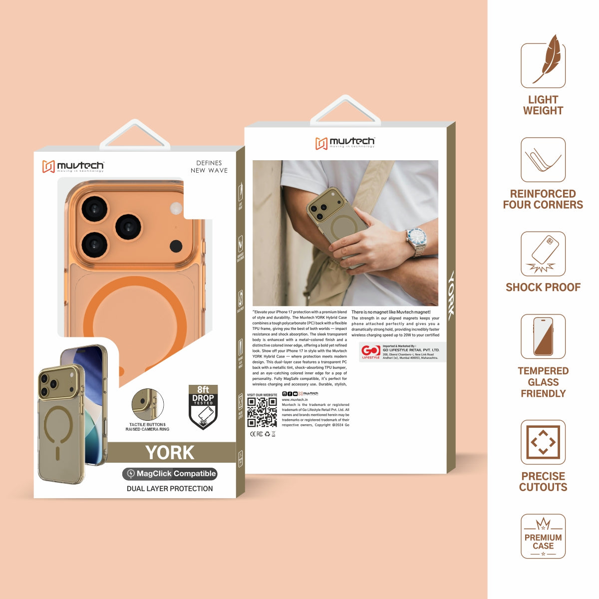 York Case for iPhone 17 Pro / Pro Max Protective Case with Camera Protection Bump