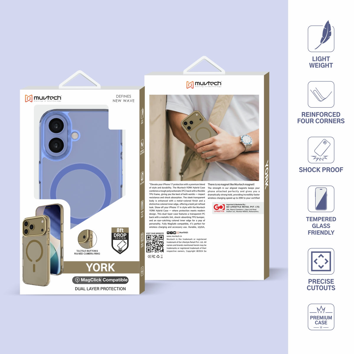 York Case for iPhone 17 Protective Case with Camera Protection Bump