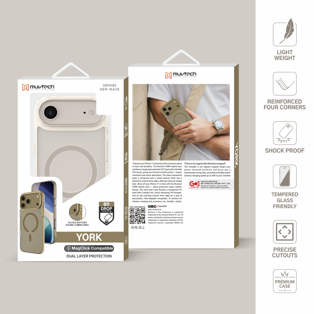 York Case for iPhone 17 Air Protective Case with Camera Protection Bump