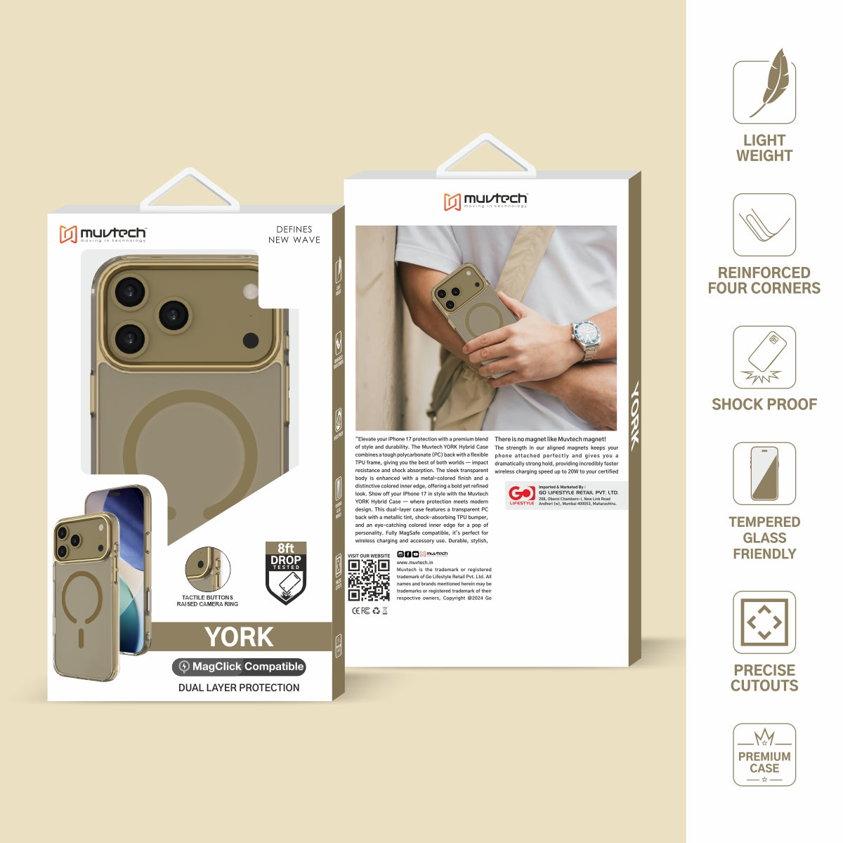 York Case for iPhone 17 Pro / Pro Max Protective Case with Camera Protection Bump