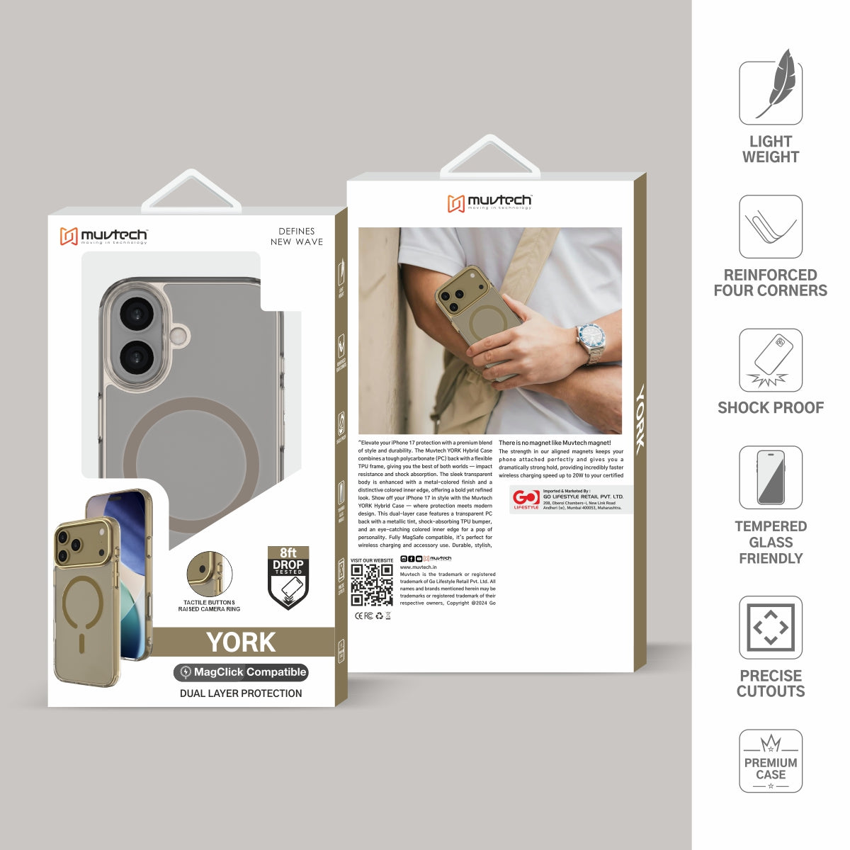 York Case for iPhone 17 Protective Case with Camera Protection Bump