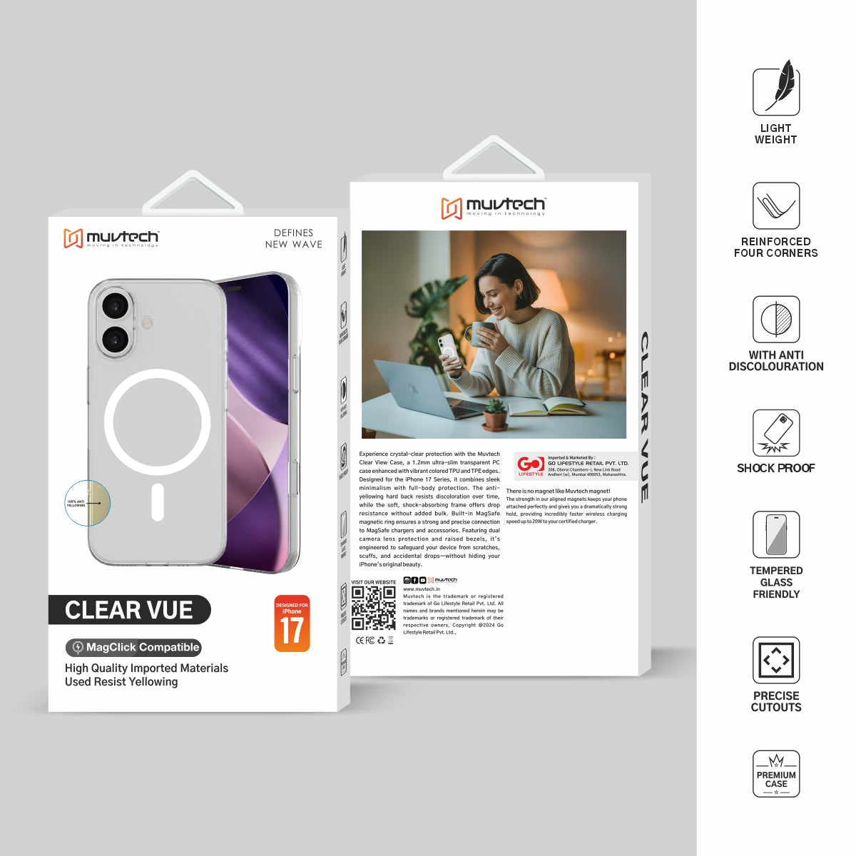 Clearvue Case for iPhone 17 Series, 1.2mm Ultra Slim Transparent Anti-Yellow Case