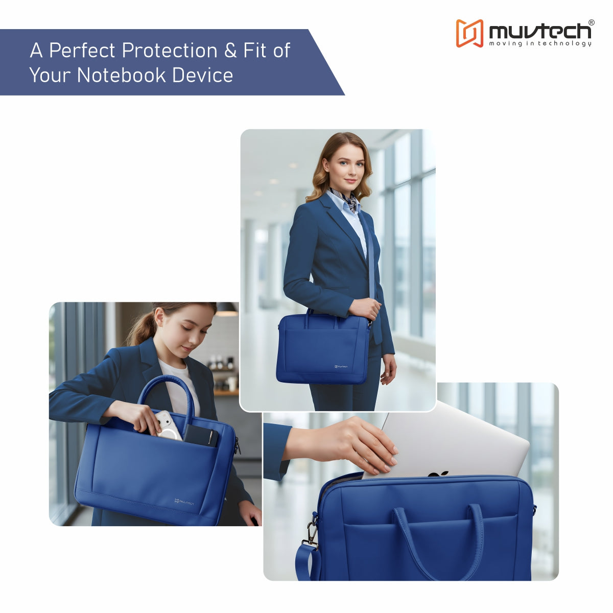 Muvtech KYRA Laptop Bag – Premium Stylish Laptop Bag for Laptops up to 15 Inch