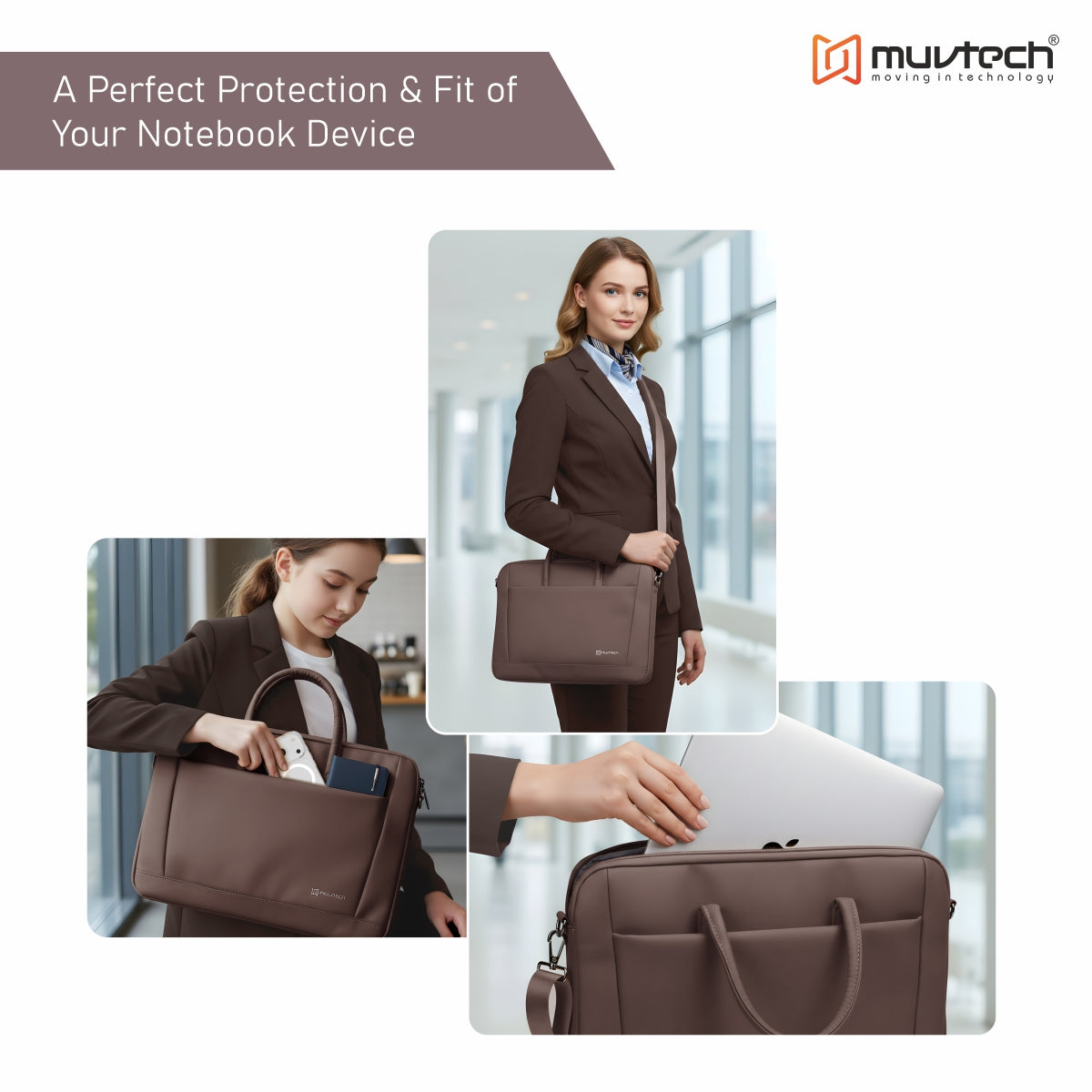 Muvtech KYRA Laptop Bag – Premium Stylish Laptop Bag for Laptops up to 15 Inch