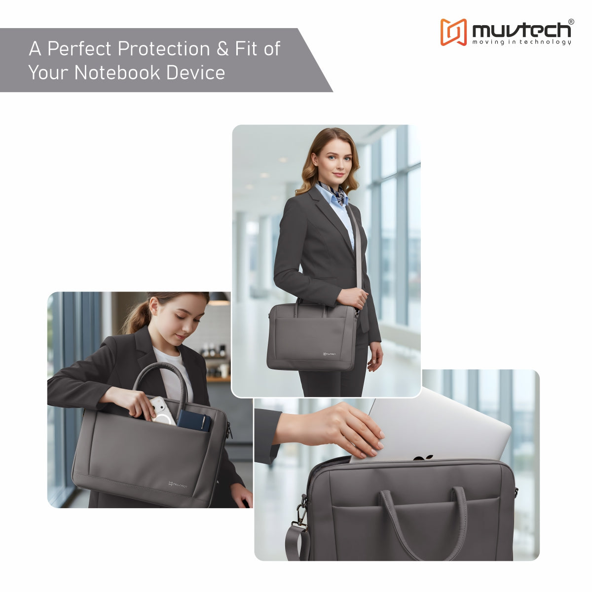 Muvtech KYRA Laptop Bag – Premium Stylish Laptop Bag for Laptops up to 15 Inch