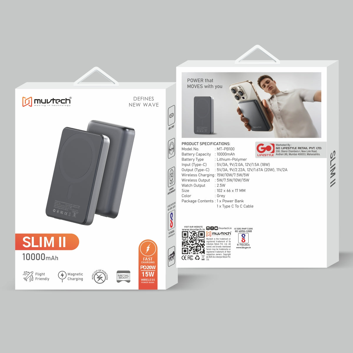 Slim II, 10000 mAh Power Bank