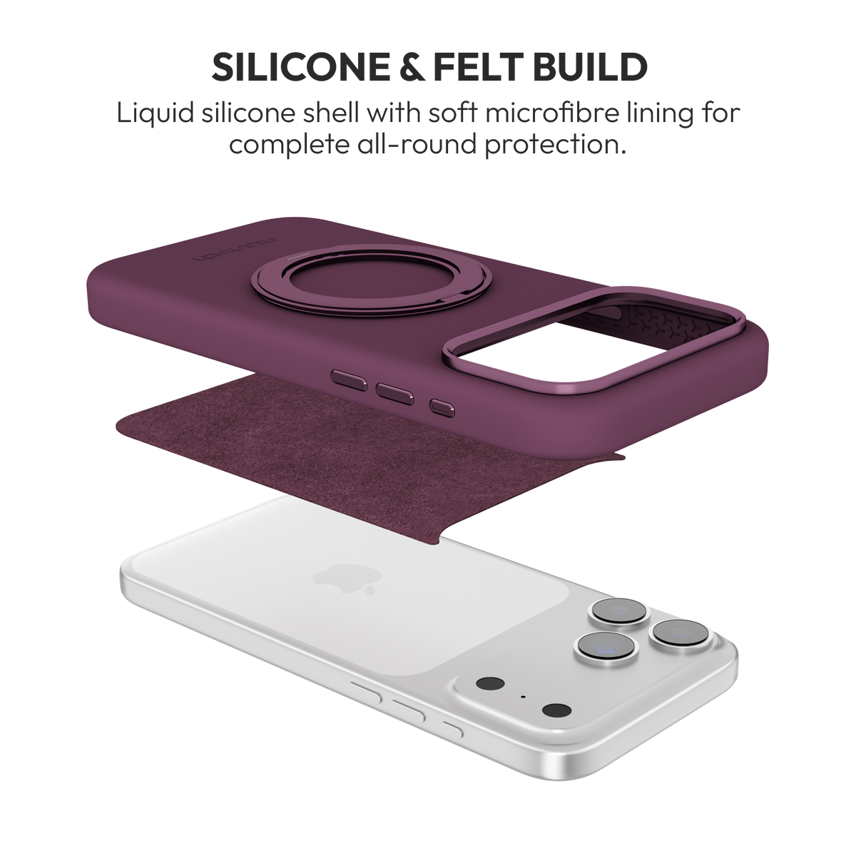 Muvtech Capri 360 Case for iPhone 18 Pro & 18 Pro Max in Burgundy #Color_Burgundy