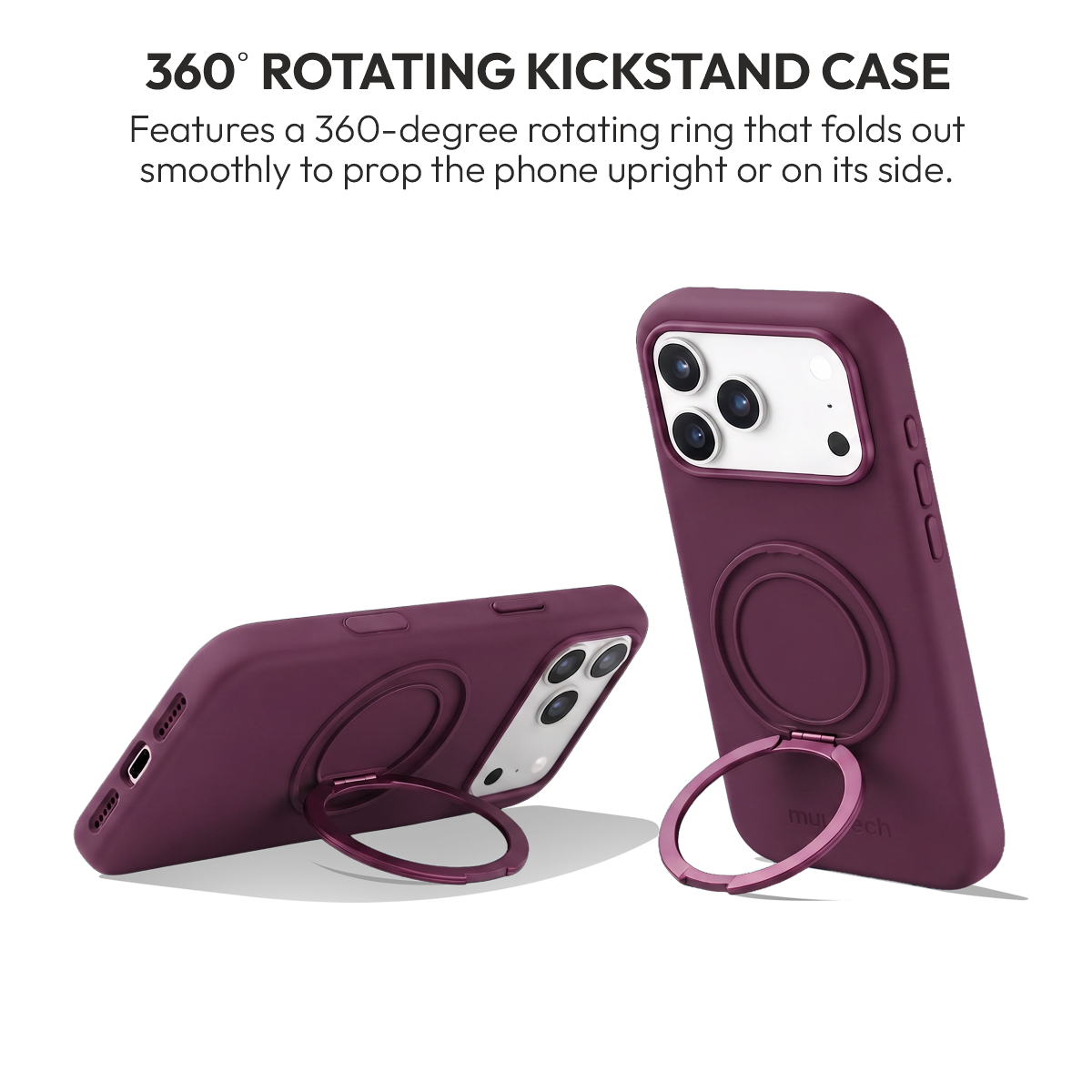 Muvtech Capri 360 Case for iPhone 18 Pro & 18 Pro Max in Burgundy #Color_Burgundy