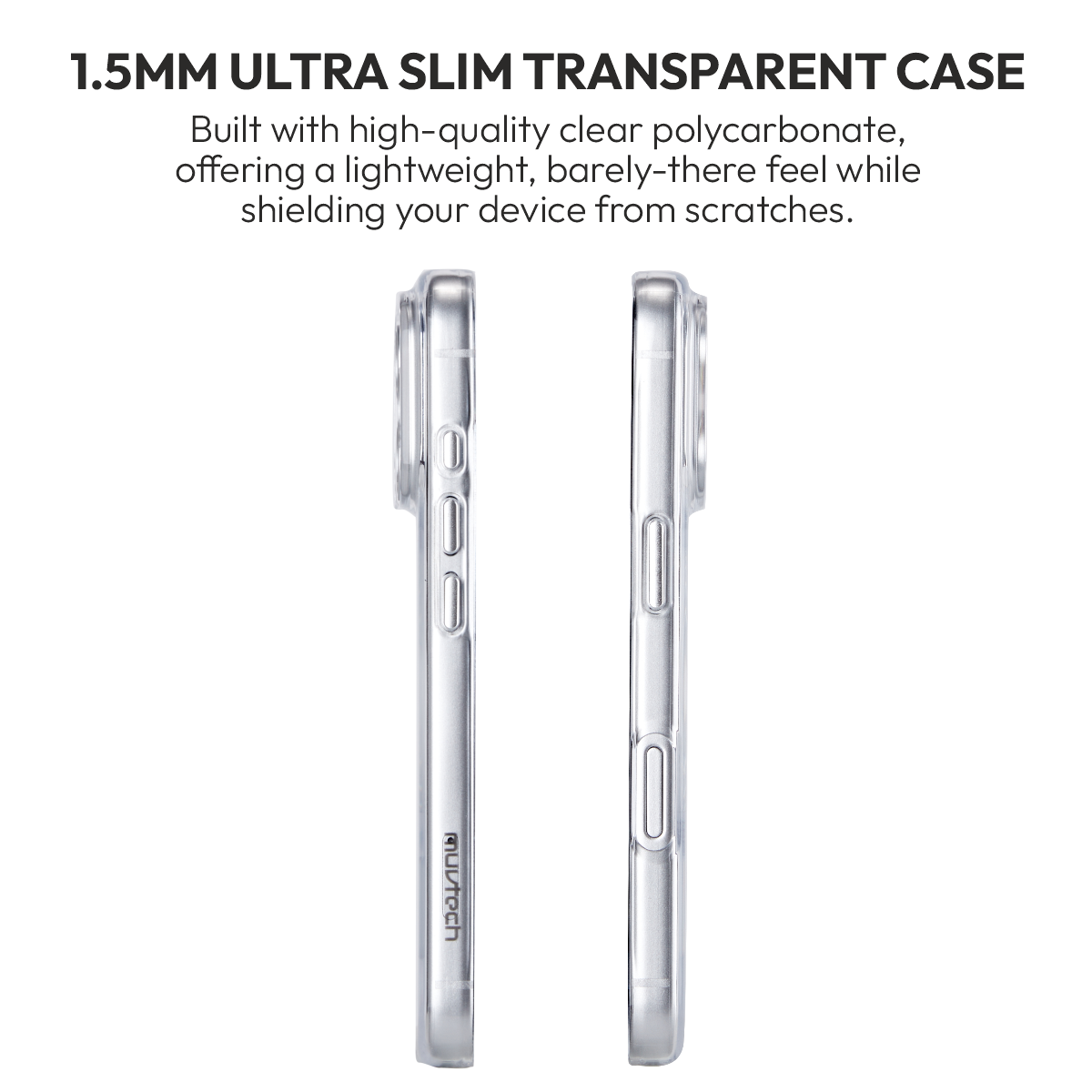 Muvtech Clear Vue Case for iPhone 18 Pro and iPhone 18 Pro Max, clear MagSafe case, product view 6
