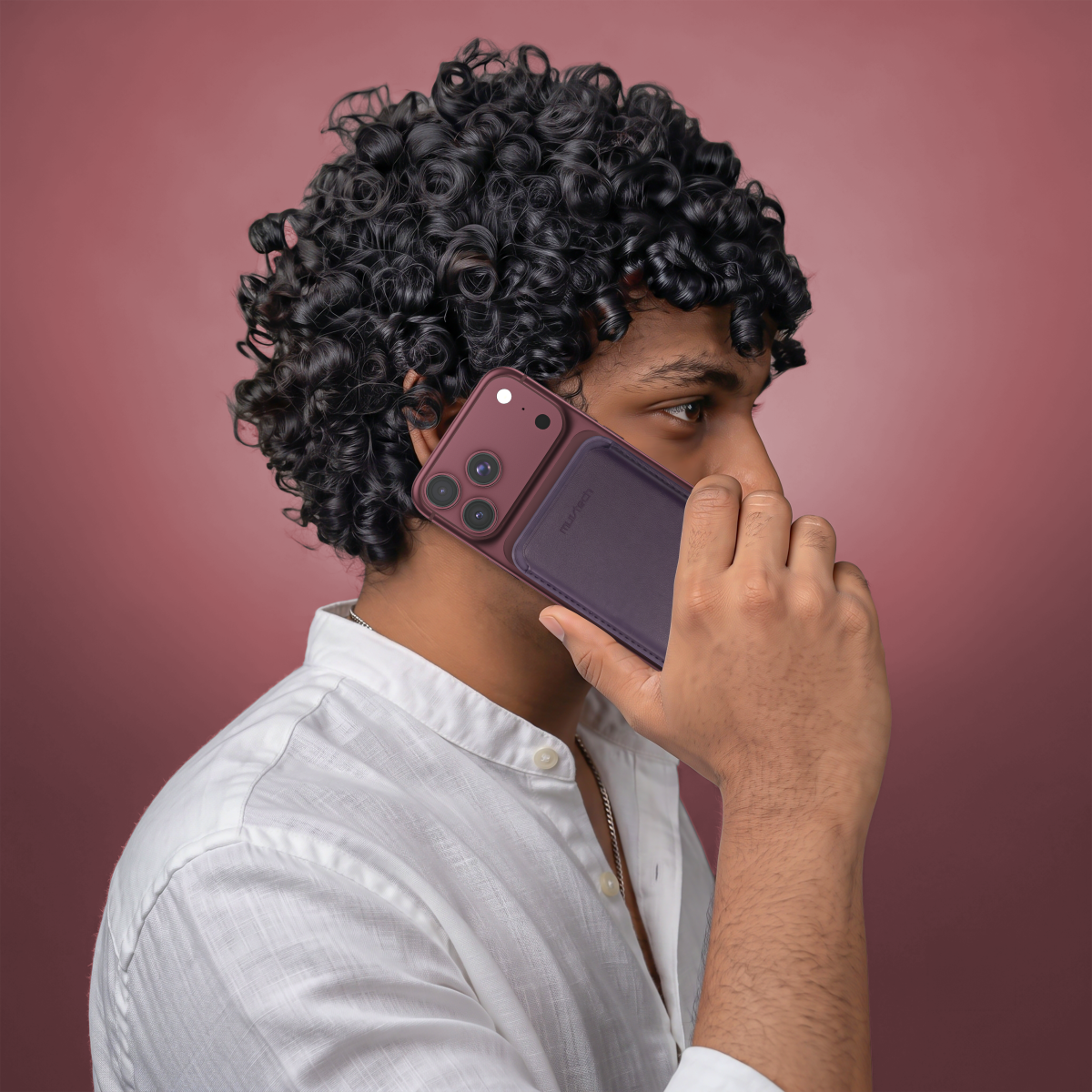Muvtech Deck MagSafe Wallet in Burgundy #Color_Burgundy