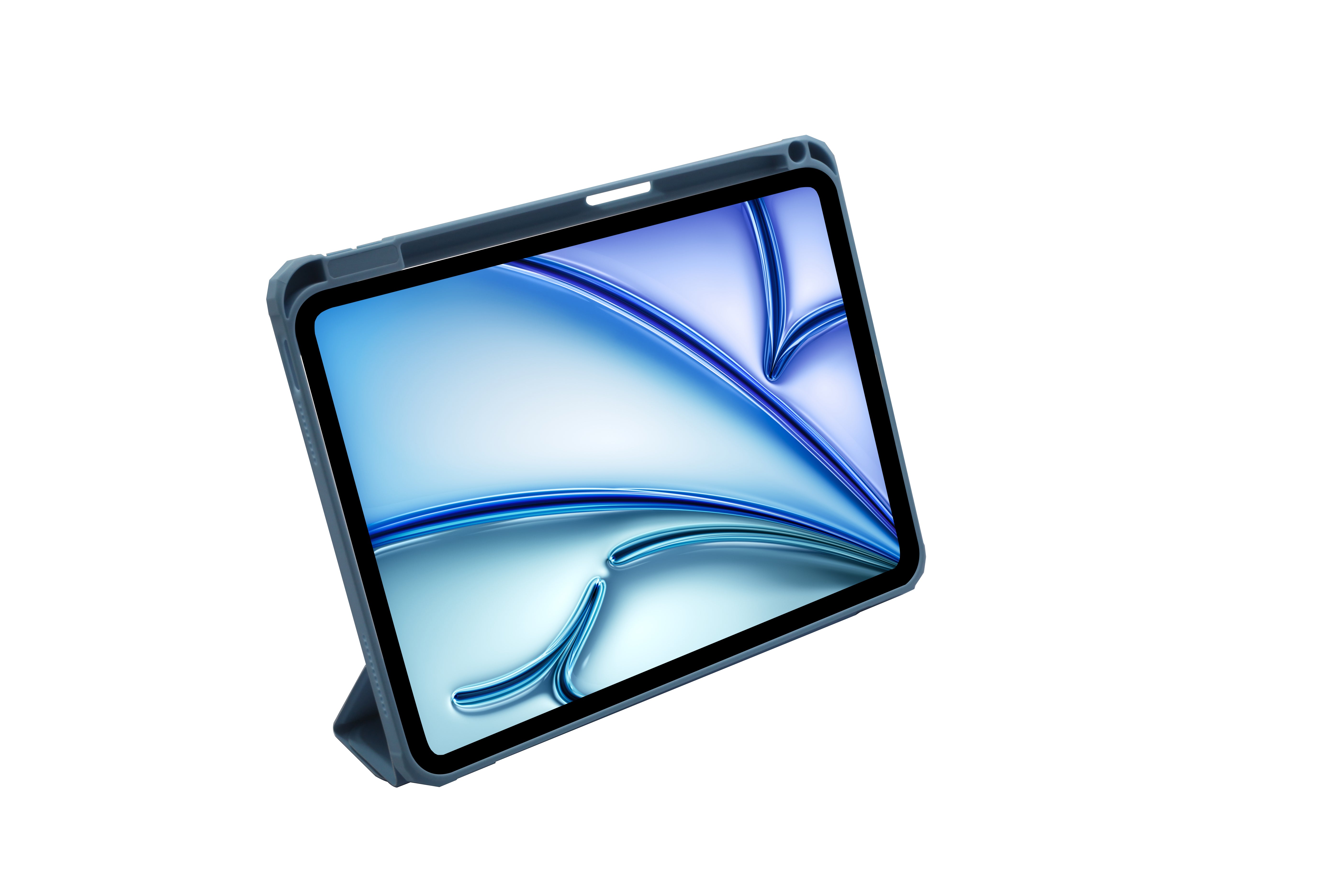 Helix Case for iPad Air 11 (M2 2024 / M3 2025) – Slim Transparent Hard Back Cover with Pencil Holder, Multi-Stand, Shockproof Corners, Smart Folding Flip Case