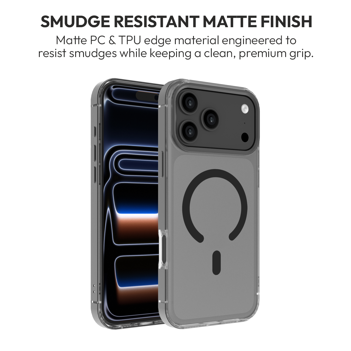 MIST case in Black, smudge-resistant clear finish#Color_Black