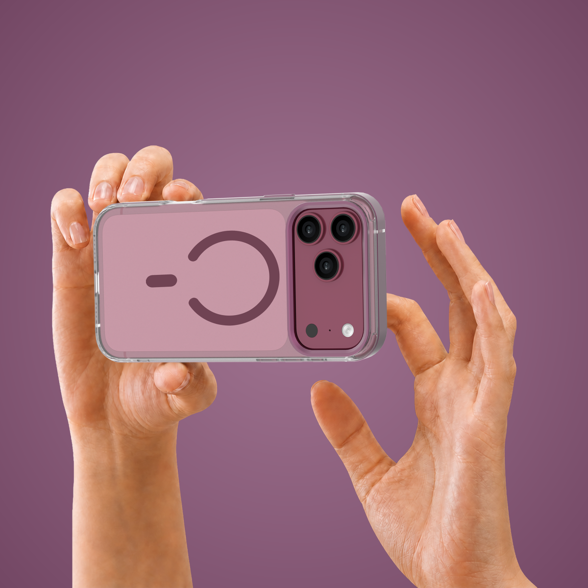 MIST case in Burgundy, premium metal-frame detail#Color_Burgundy
