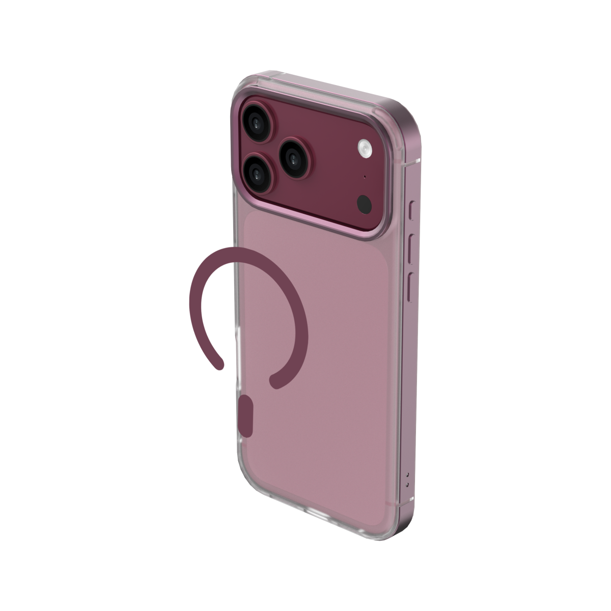MIST case in Burgundy, clear body and anodised metal rim#Color_Burgundy