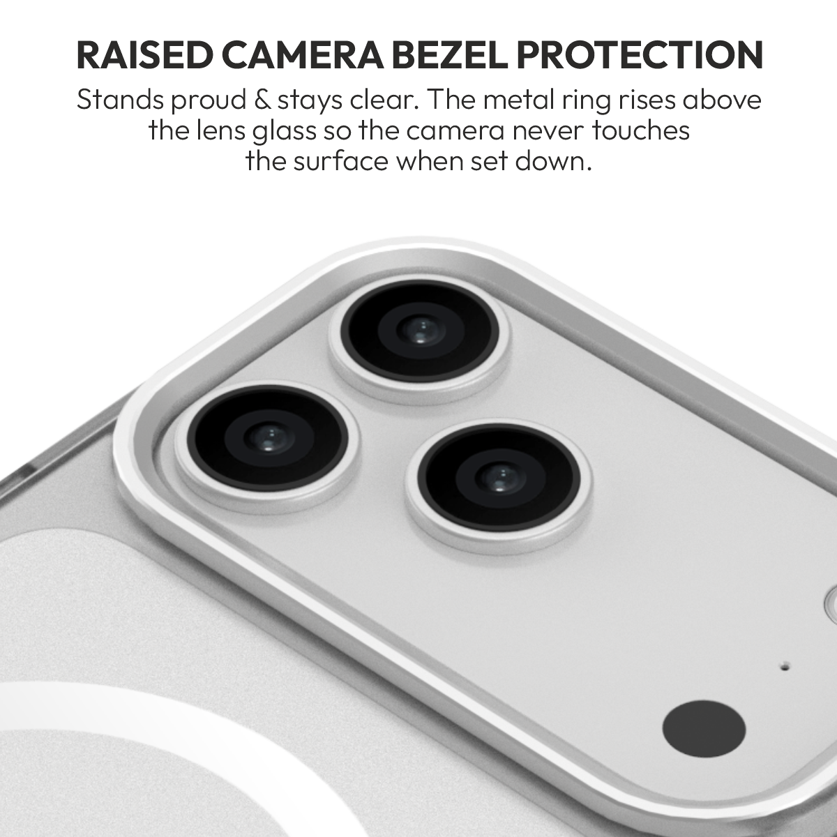 MIST case in Silver, raised metal camera protection#Color_Silver