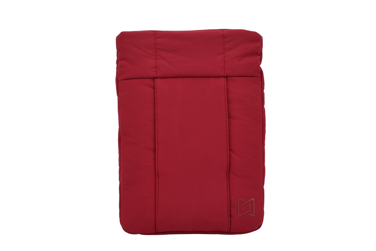 The Nest Laptop Sleeve in Burgundy, quilted front view #Color_Burgundy