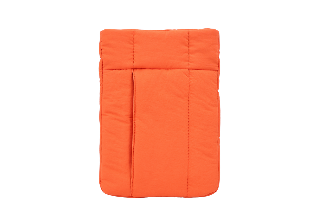 The Nest Laptop Sleeve in Rust Orange with integrated hand strap #Color_Rust Orange