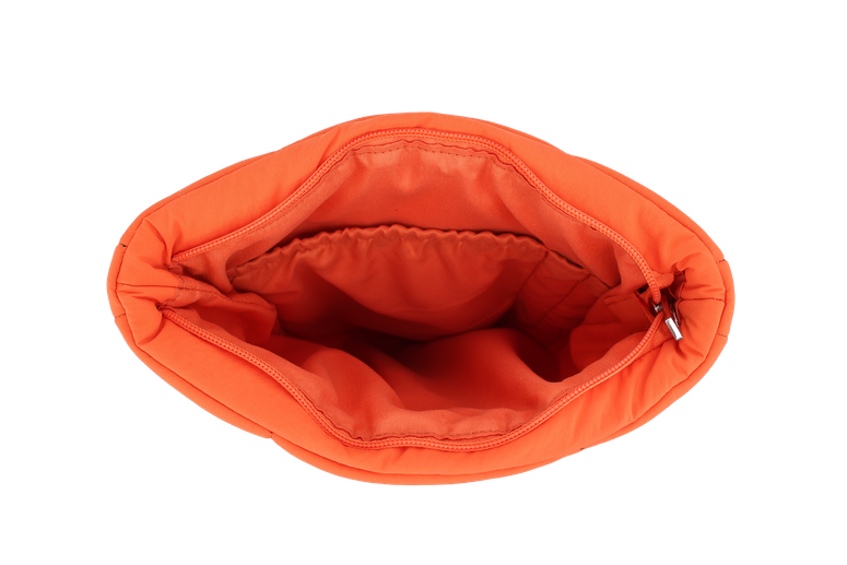 The Nest Laptop Sleeve in Rust Orange, padded interior through the top opening #Color_Rust Orange