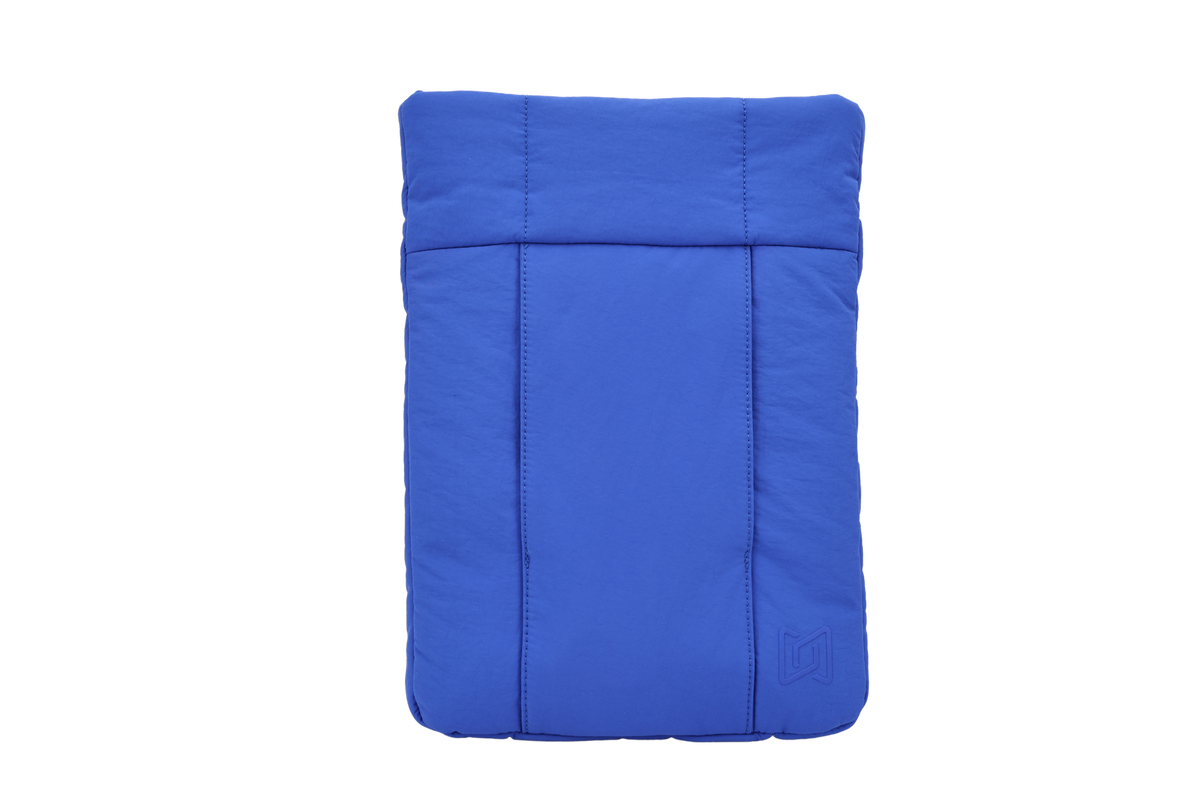 The Nest Laptop Sleeve in Blue, quilted front view #Color_Blue