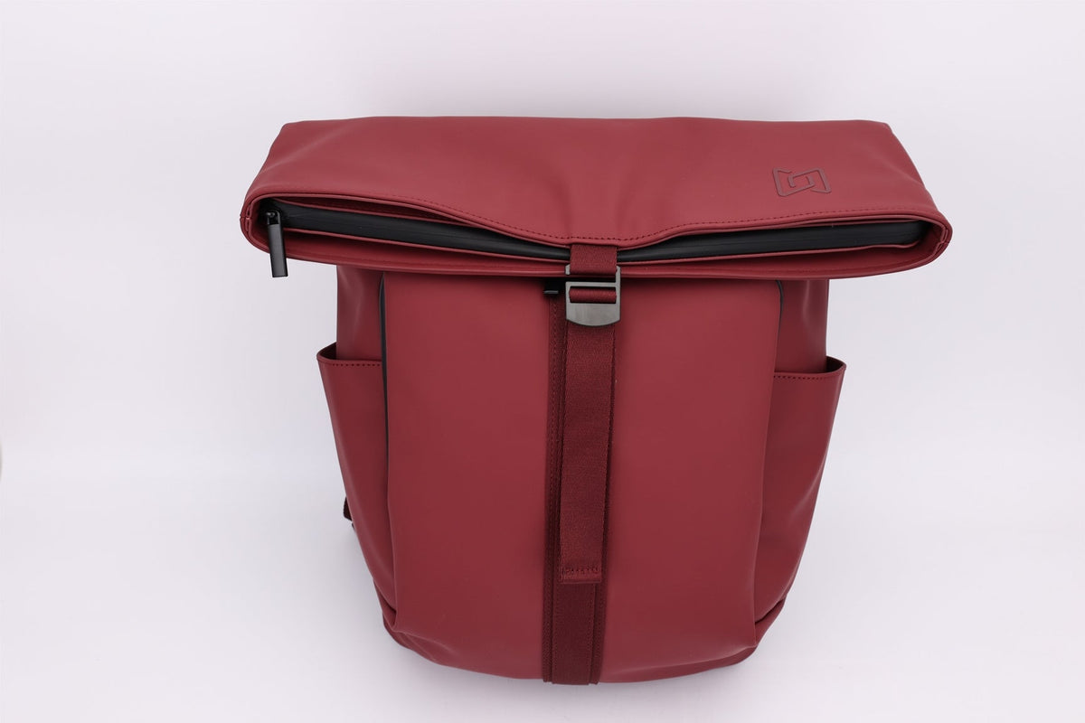 The Outpost Roll-Top Backpack in Burgundy #Color_Burgundy