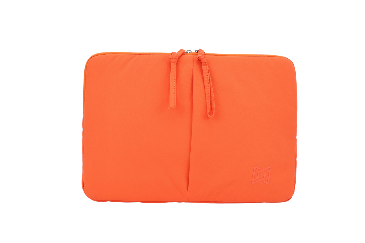 The Port Laptop Sleeve in Orange, front view #Color_Orange