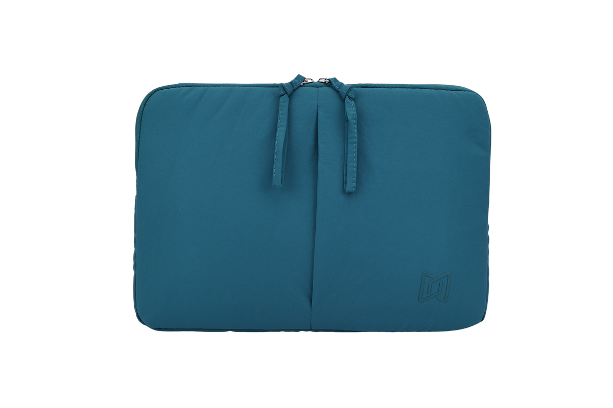 The Port Laptop Sleeve in Teal Blue, front view #Color_Teal Blue