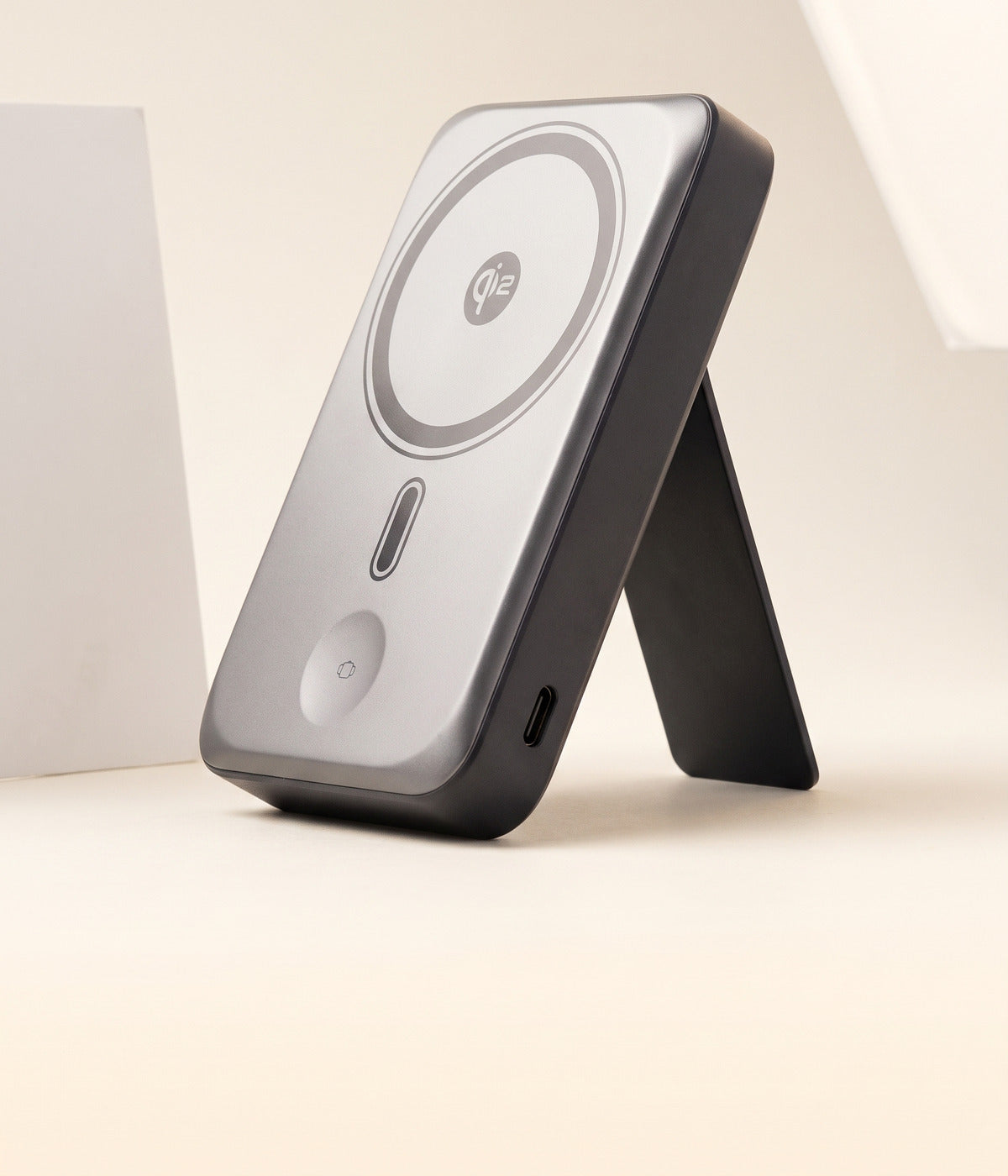 Muvtech Qi2 magnetic power bank with fold-out kickstand