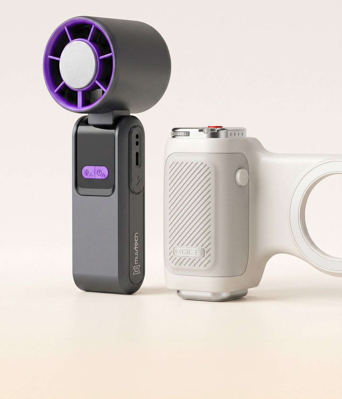 Muvtech Aero cooling fan and Moca iPhone camera grip