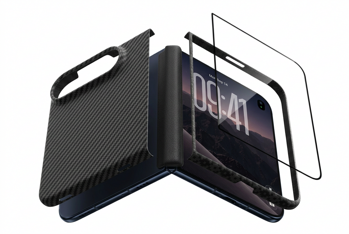 Muvtech Kevo case for iPhone Duo with the included full glass and camera lens guard #Color_Black