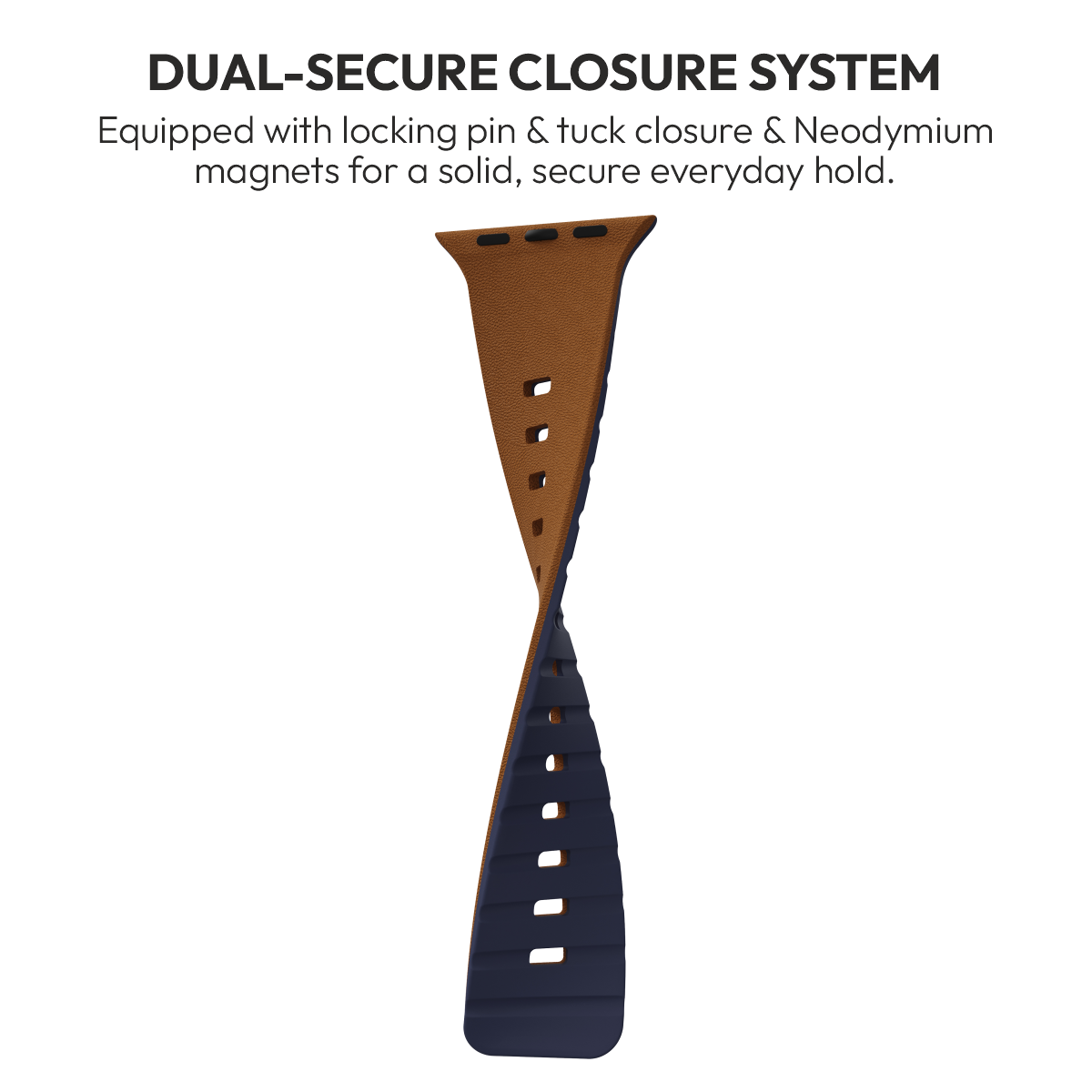 Duo Caramel closure: magnet and tuck-lock pin
