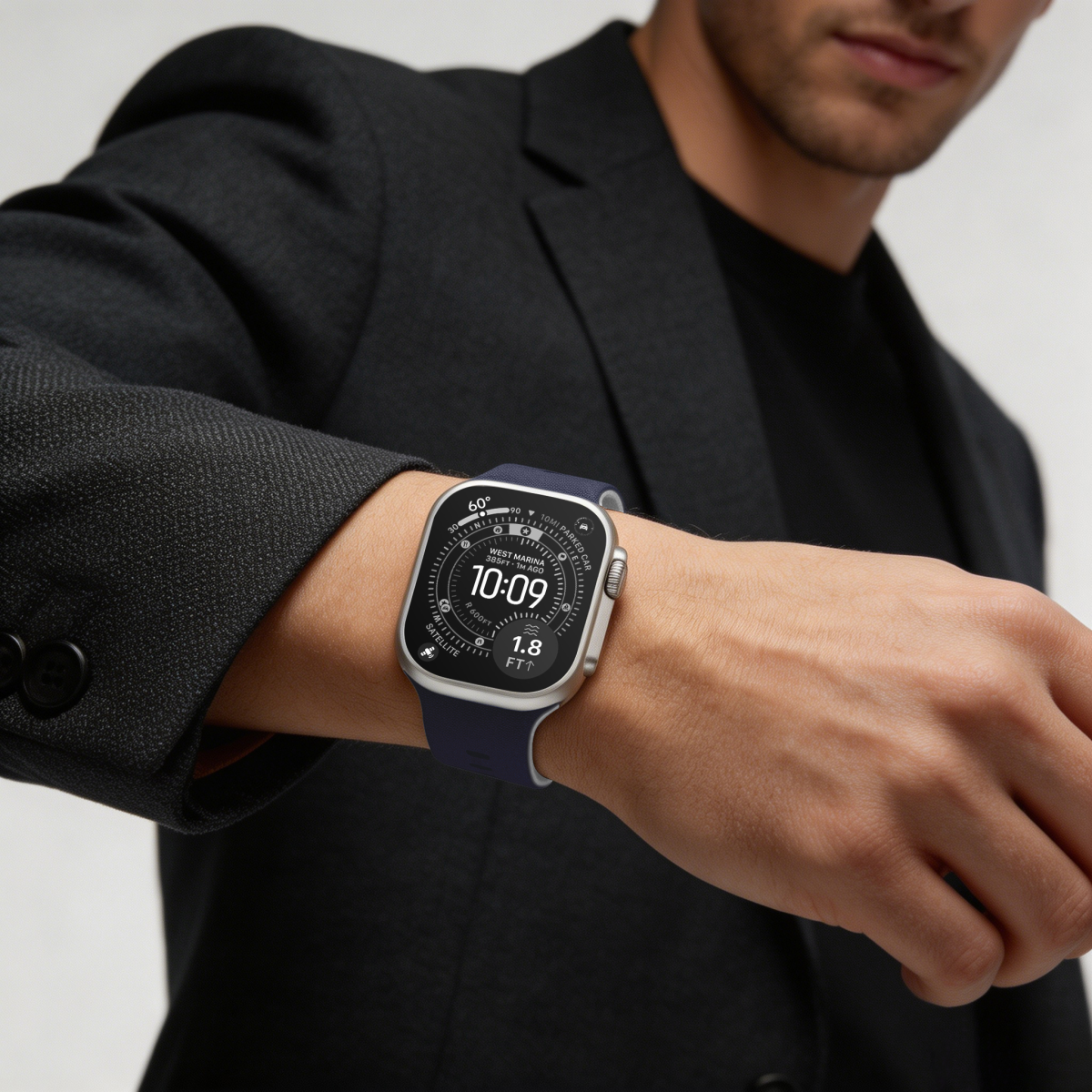 Duo Midnight magnetic strap worn on the wrist
